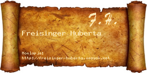 Freisinger Huberta névjegykártya
